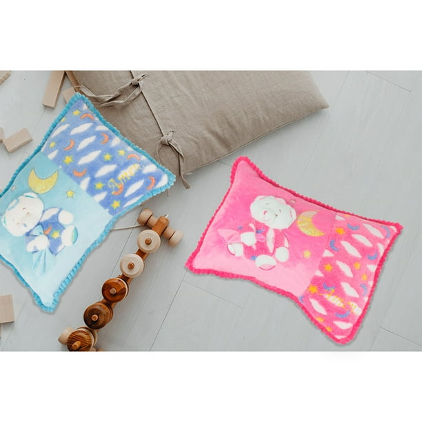 Almohada Cojín De Peluche Para Bebé Oso Cobija Azul Importadora La