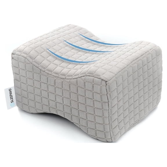 Sleepavo Knee Pillow for Side Sleepers - Leg Pillow for Sleeping for Sciatica Pain Relief, Leg Pain, Lower Back Pain and Hip Pain - Memory Foam Between Legs Thigh Knee Wedge Pillow