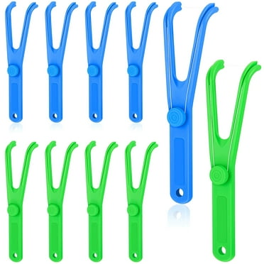 10Pcs Dental Floss Holder Y Shape Dental Floss Rack Reusable Floss Pick Holder Teeth Cleaning Care Tool without Dental Floss for Home Travel Oral Cleaning