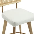thumbnail image 5 of Zesthouse 26.2" Rattan Counter Stools Set of 4, Swivel Counter Height Bar Stools with Cane Back and Wooden Legs, Sherpa Bar Chair, Mid Century Barstools for Kitchen Island, White, 5 of 14