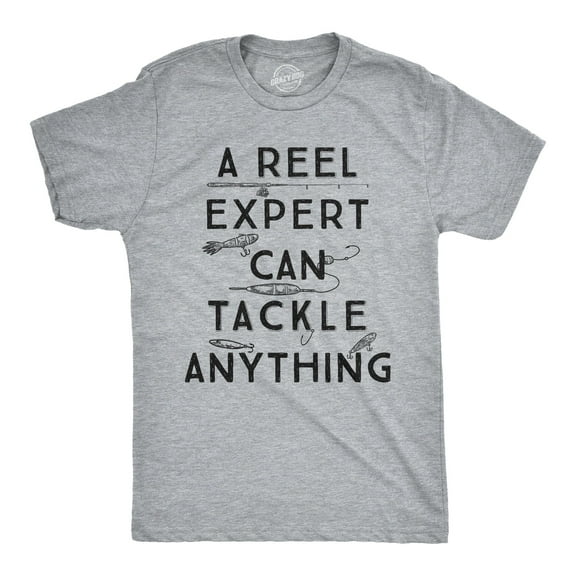 Mens A Reel Expert Can Tackle Anything T Shirt Funny Fishing Tee Graphic Tees