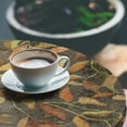 thumbnail image 3 of Ambesonne Autumn Themed Fitted Round Tablecloth, Fall Leaves Pattern, 40"- 44" Diameter, Apple Green Pale Coffee, 3 of 5