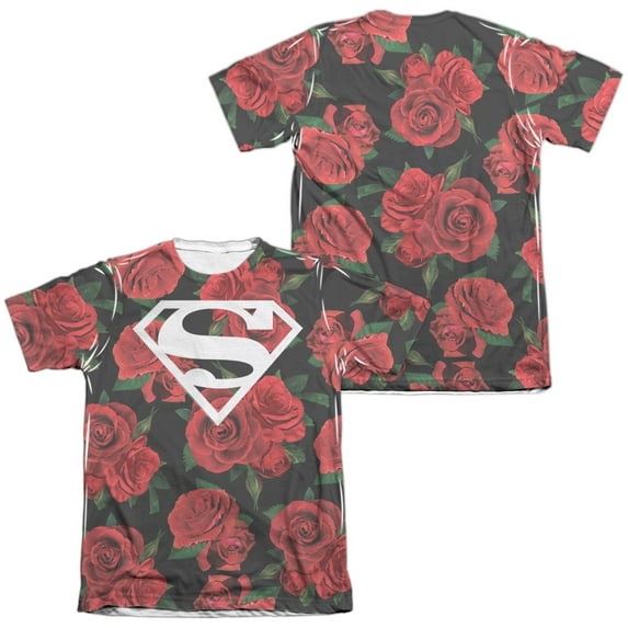 Superman - Super Floral (Front/Back Print) - Short Sleeve Shirt - Large