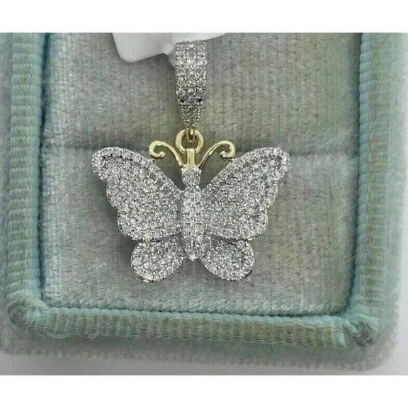 Butterfly Women Pendant 925 Sterling Silver 2.66Ct Round Lab Created Diamond