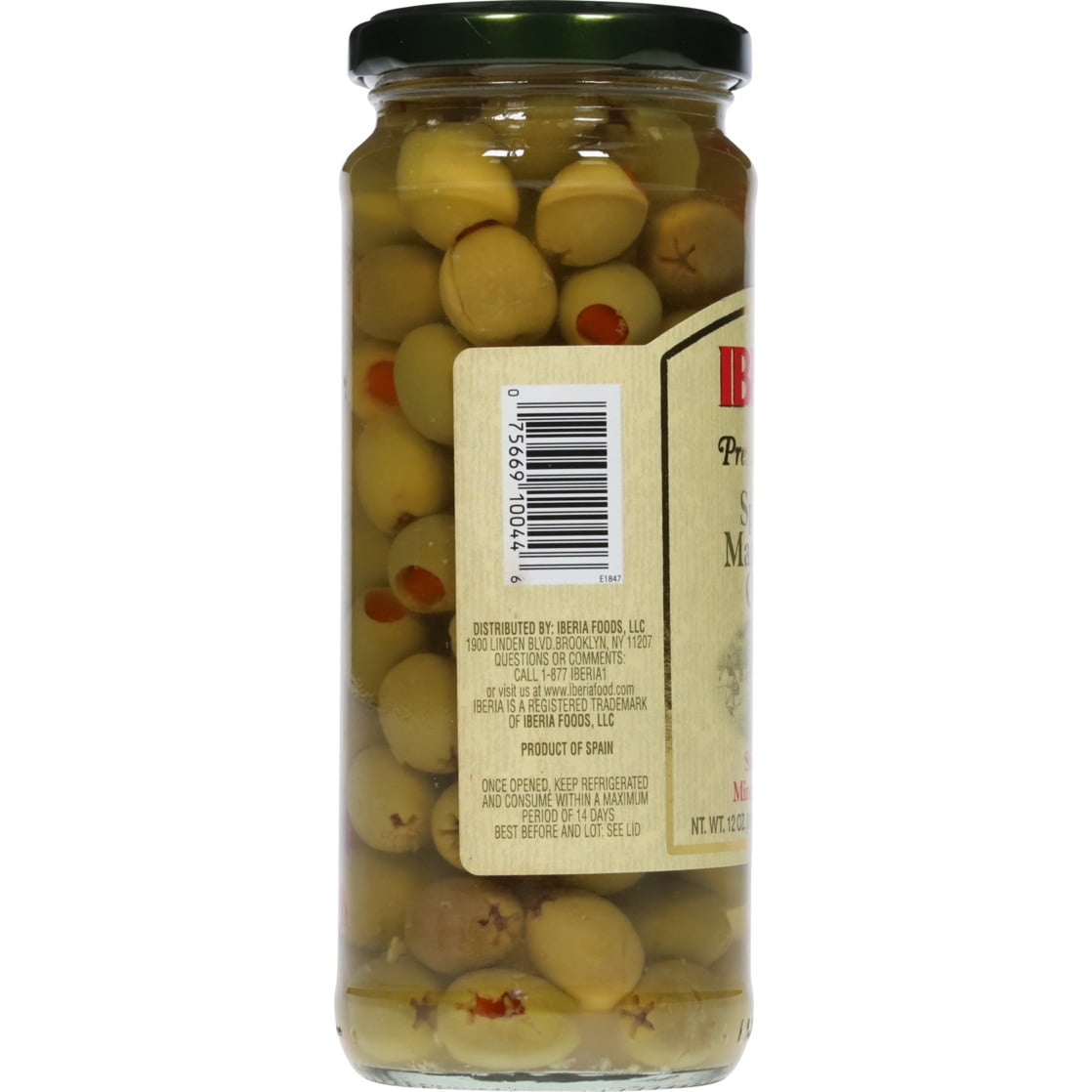 (5 pack) Iberia Premium Select Spanish Manzanilla Olives Stuffed with Pimiento, 12 oz