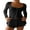 Black, variant on Rdhnmea Women 2 Piece Ribbed Knit Pajama Set Long Sleeve Button Crop Top and Shorts Lounge Sweatsuits Sleepwear PJs Set