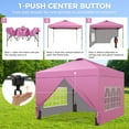 thumbnail image 7 of Wesfital 12x12 Pop Up Canopy with 4 Sidewalls, Portable Outdoor Canopy Tent with Carrying Bag, Adjustable Height, Water-Resistant, UV Protection, Easy Setup Canopy for Events, Parties, Camping, Pink, 7 of 7
