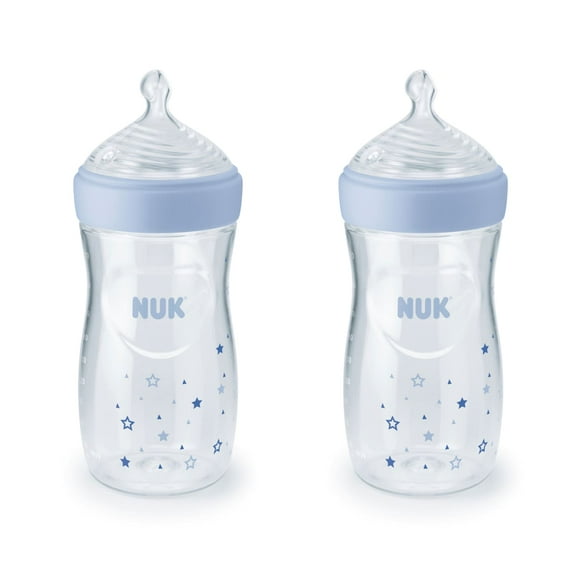 NUK Simply Natural Bottle with SafeTemp, 9 oz, 2 Pack, 1  Months