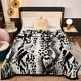 thumbnail image 3 of Mantas con estampado de leopardo de animales para camas, doble capa, grueso, Raschel, visón, piel sintética, Invierno, 3 of 4