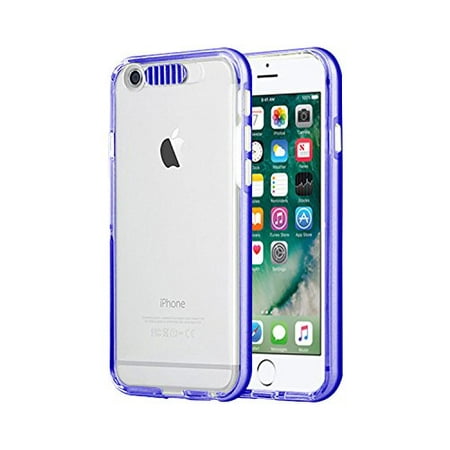 iPhone 7 /8 Plus Case, Mignova LED Incoming Call Flash Message Blink iphone 8 Plus 5.5" Hybrid Cover Pc Hard Transparent Back + Luminous Soft Protective Bumper Case for Iphone 7 8 Plus (Deep Blue)