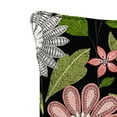thumbnail image 5 of Jordan Manufacturing 16" x 16" Malala Raven Black Floral Square Outdoor Throw Pillow with Welt (2 Pack), 5 of 9