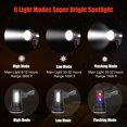 thumbnail image 3 of IBAOIBAOLEA A Rechargeable Spotlight Super Bright IBAOLEA D Tactical Flashlight 6000 High Lumens Spot Light Waterproof Handheld Searchlight 10000mAh Power Bank,6 Lights Modes for Home and Outdoor - -, 3 of 8