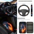 thumbnail image 3 of Jeiento Horse 17 Pcs Car Seat Cover with Floor Mats Steering Wheel Cover Armrest Cover Sear Belt Cover, Interior Auto Accessory Universal Fits for Most Cars Truck SUV Sedan, Cool Flame, 3 of 8
