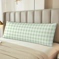 thumbnail image 6 of Bingfone Body Pillow Cover Long Pillow Case With Zipper Decorative Bedding Pillowcase 20"X54" Soft Cushion Pillow Case For Bedroom (without pillow core)-Green Checkboard, 6 of 8