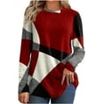thumbnail image 1 of Chemises à Manches Longues pour les Femmes Mode Mignon Sortir Tops Tunique Décontracté Grande Taille Confortable Sweat-Shirt Col Rond Vêtements Esthétiques, 1 of 5
