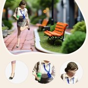 Dualoai 1/64 Girl Figurine Model Dioramas Mini Architectural Figurine for Sand Table white collar