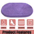 thumbnail image 4 of MK Gdledy Chenille Oval Bath Rug 16x24, Rubber Backing Quick Dry Washable Microfiber Mats，Lavender, 4 of 6