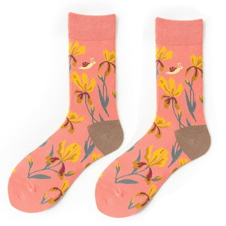 

Jeborah Unisex Printing Towel Bottom Socks Fashionlong Sock Comfortable Socks