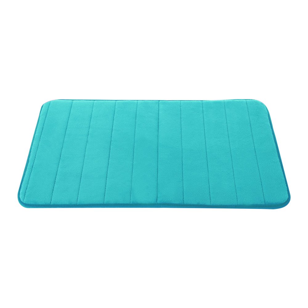 Unique Bargains Memory Foam Nonslip Bath Floor Rug Turquoise Blue 32