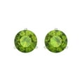 thumbnail image 3 of 4 Ct Round Cut Studs Green Natural Peridot 14K White Solid Solid Gold Everyday Dainty Earrings Screw Back, 3 of 7