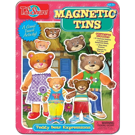 T.S. Shure Teddy Bear Expressions Magnetic Tin Play Set