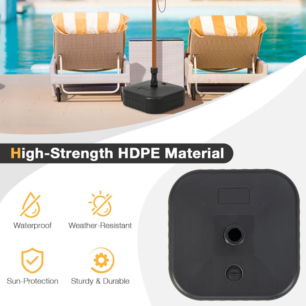 Aimee Lii Patio Fillable Umbrella Base Fit 1.5 Inch Umbrella Poles for Yard Poolside, Outdoor Umbrella Base, Black