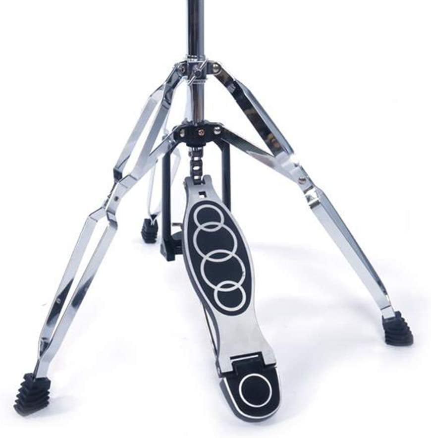 Silver & Black Foldable Portable Hi-Hat Cymbal Stand with Pedal