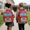 thumbnail image 2 of Jeiento Fire Truck Kids Backpack Set 17 Inch 4-Piece Lunch Bag Pencil Case Water Bottle Holder Lightweight Tear-Resistant Large Capacity for Boys Girls, 2 of 7