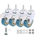 thumbnail image 3 of GFDYREE Pack of 4, Industrial Lockable Threaded Stem Mount Swivel Caster 360°Rotation Non-Marking 3 inch Castor Wheel with Brake for Trolley, Carts, Furniture, Dolly, Workben (M12), 3 of 7