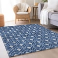 thumbnail image 4 of HomeRoots 673734 9 x 12 ft. Navy Blue & Gray Geometric Washable Machine Made Rectangle Area Rug with UV Protection, 4 of 7