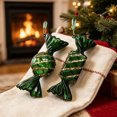 thumbnail image 5 of Clearance! Christmas Ornaments Dark Green Frosted Gradient Decorations, Xmas Tree Hanging Pendants, Seasonal Indoor Outdoor Decor for Christmas Tree Mantel Wall, 5 of 7