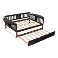 thumbnail image 7 of Full Size Daybed, Full Size Daybed with Trundle Bed, Wood Full Size Platform Bed Frame with Trundle Bed, Multifunctional Daybed, No Box Spring Needed Storage Daybed for Bedroom Living Room, 7 of 7