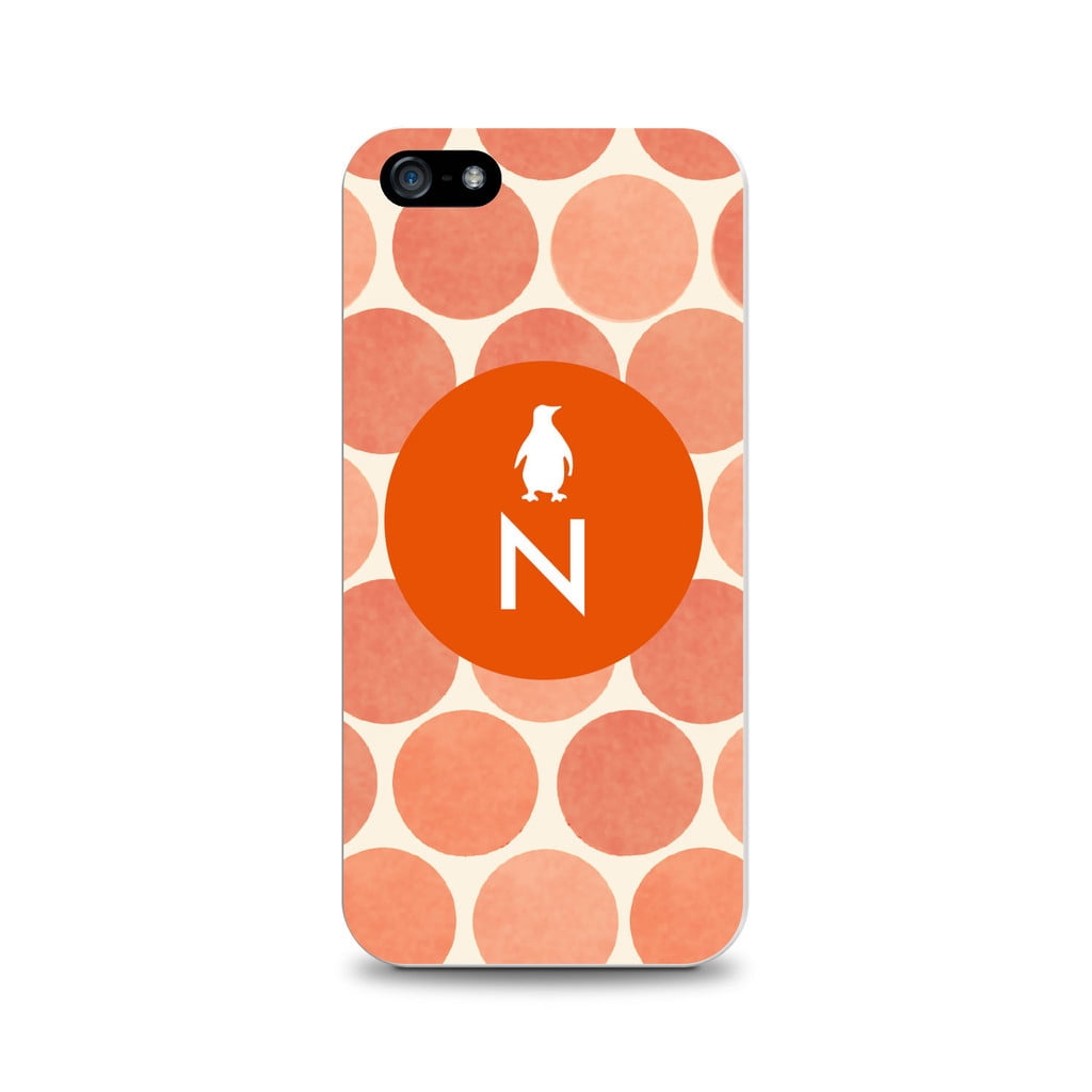 Critter Collection iPhone 5 Case, DOTS, Orange Penguin