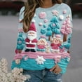 thumbnail image 2 of asdoklhq Christmas Long Sleeve Tops for Women Long Sleeve Hoodless Christmas Printed Casual Warm Sweatshirt Multicolor L, 2 of 6