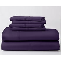 ABORN 700-Thread-Count, Egyptian Cotton, 6 PC Short King Plum 10" Deep Pockets Adult Bedsheet
