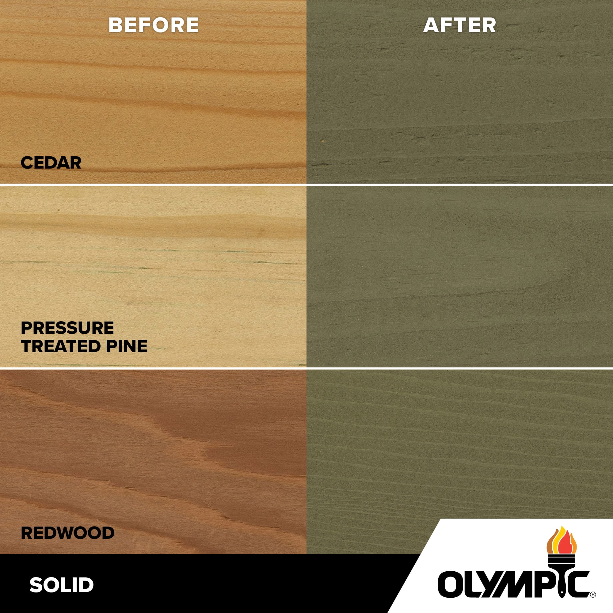 Olympic Elite 1 Gallon SC-1005 Autumn Gray Solid Advanced Exterior Stain and Sealer in One