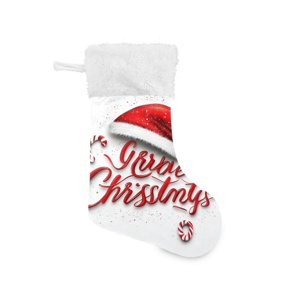 Christmas Stocking with Hanging Loop for Family Holiday Ornament Christmas Fonts