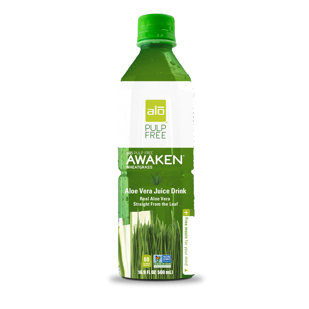 Alo Awaken Aloe Vera Juice Drink, Pulp Free, 16.9 Fl Oz, 12 Count