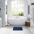 thumbnail image 2 of Bath Rug Memory Foam Mat 3D Pebble Navy Blue 32"L x 20"W, 2 of 6