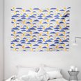 thumbnail image 1 of Blue and Yellow Tapestry, Clouds Pouring Water Sun Rays Thunderstrokes, Wall Hanging for Bedroom Living Room Dorm Decor, 80W X 60L Inches, Pale Ceil Blue Violet Blue and Marigold, by Ambesonne, 1 of 2
