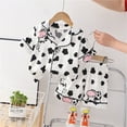 thumbnail image 3 of Hiiyo Pyjama pour Bébé Fille à Imprimé Vache, Haut à Manches Courtes et Short, Ensemble de Sommeil 2 Pcs, Blanc, 3 of 3