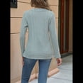 thumbnail image 4 of Camisas Elegantes de Textura para Mujer, de Algodón Básico con Rayas en las Axilas - Sudadera con Capucha Verde L, 4 of 10