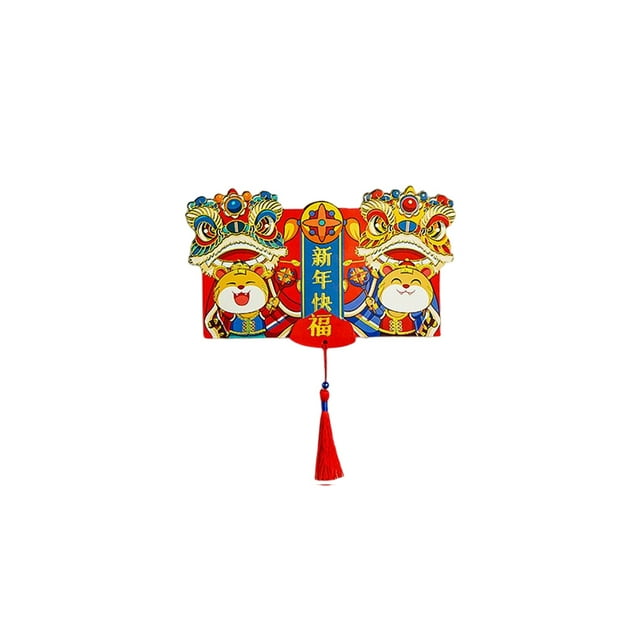 Billuyoard Paquete rojo plegable de papel, reemplazo portátil, patrón de animales, paquetes domésticos de estilo chino, sobre, decoración de Kits de decoración para fiestas Tipo 3