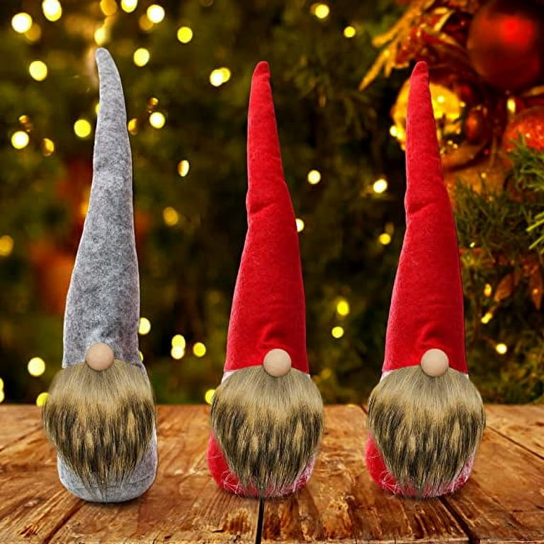 12x Handmade Pre-Cut Gnome Beard, Unfinished Wooden Balls, Fabric