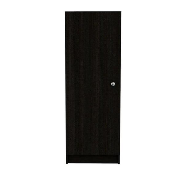 HomeRoots 477654 47 in. Black Wood Pantry Or Storage Closet