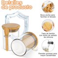 thumbnail image 3 of Tarros de Vidrio con Tapa Hermética y Cuchara, Juego de 8 Recipientes de Vidrio Herméticos, Tarros de Sellado Cocina, Organización de Cocina, para Almacenar Especias, Semillas, Café, Azúcar, 3 of 4