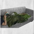 thumbnail image 6 of Nature Soft Flannel Fleece Throw Blanket, Sunny Day in the Forest Foliage Summer Season Meadow Field Serene Landscape, Cozy Plush for Indoor and Outdoor Use, 60" x 80", Umber Fern Green, by Ambesonne, 6 of 6