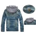 Mens Denim Jacket with Removable Hood