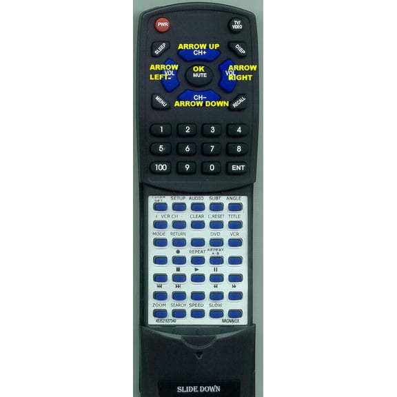 Replacement Remote for MAGNAVOX 483521837349, RT483521837349, NA504UD, , MDV530SL, MDV530VR, MDV530R