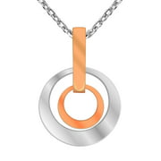 Orchid Jewelry Mfg Inc Orchid Jewelry Two Tone 925 Sterling Silver Circle Necklace